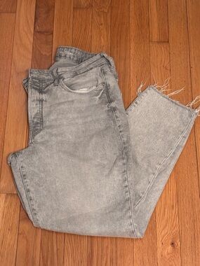Old Navy High Waist Raw Hem Jeans - Grey Size 12